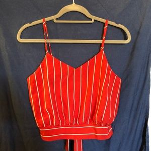Tie-back Red Striped Cami
